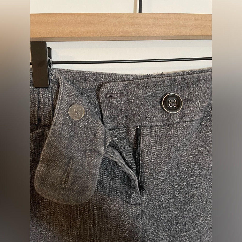 Y2K Speak 2 Me Gray Boot Cut Flare Cotton Blend Pants Size 7 Juniors Low Rise - Picture 7 of 11